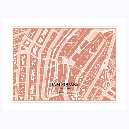 Dam Square Poster - Street Map 1