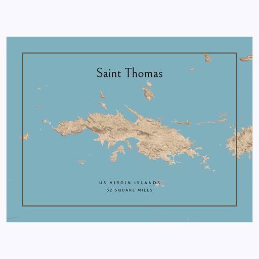 Island of St Thomas Map Poster - Street Map 1