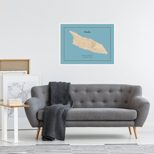 Island of Aruba Map Poster 4