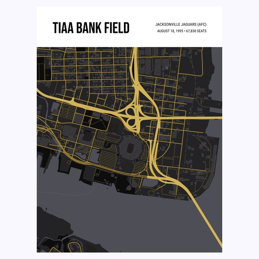 Jacksonville Jaguars Stadium Poster - Street Map 1