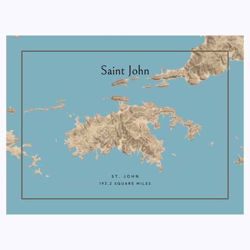Island of St John Map Poster 1