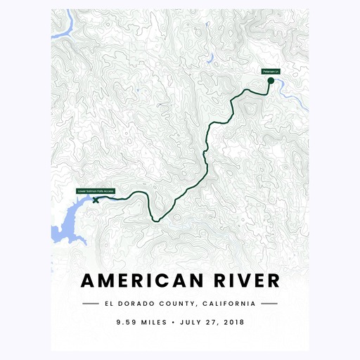 Our Rafting Trip to the American River Poster - Route Map 1