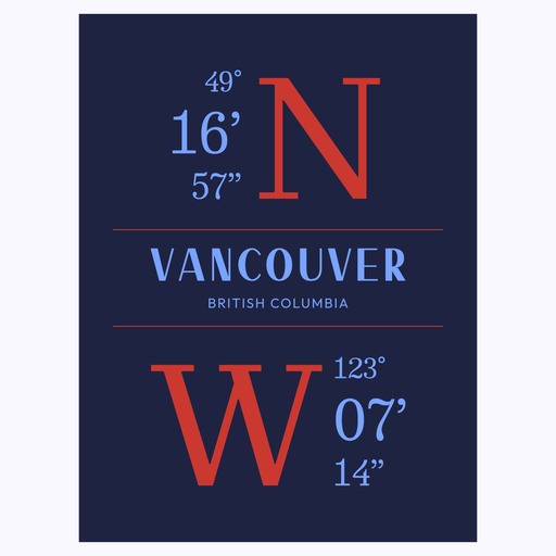 Vancouver Coordinates Poster 1