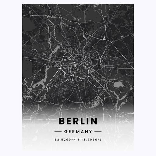 Berlin in Dark Poster - Street Map 1