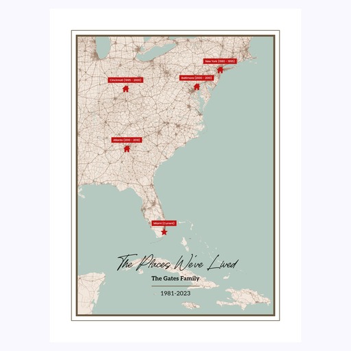 The Places We Lived In Poster - Street Map 1