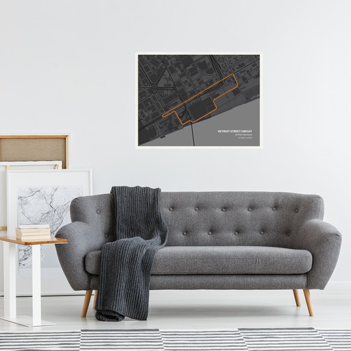 Detroit Street Circuit Poster - Track Map 4