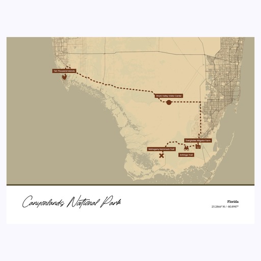 Our Trip to Everglades National Park Poster - Topo Map 1