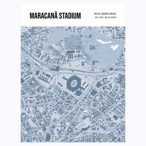 Maracanã Stadium Poster - Street Map 1