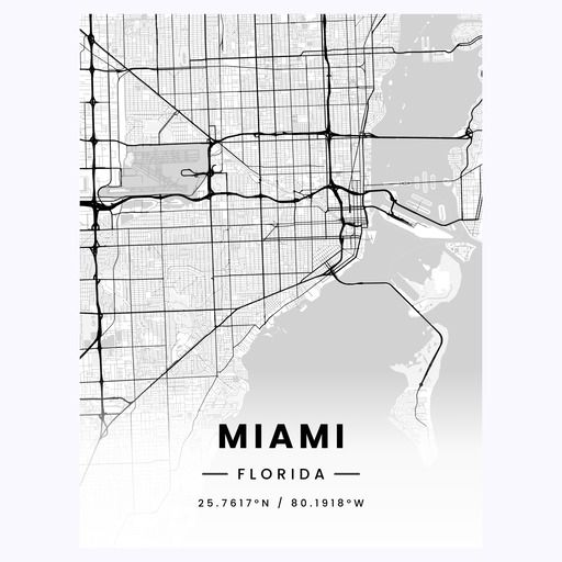 Miami in Light Poster - Street Map 1