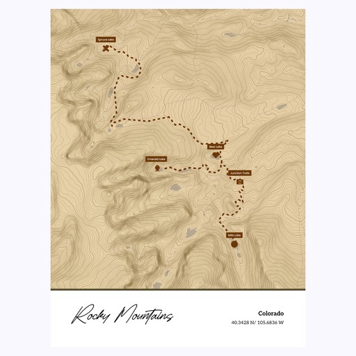 Our Trip to Rocky Mountains Poster - Topo Map 1