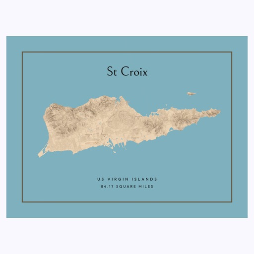 Island of St Croix Poster - Street Map 1