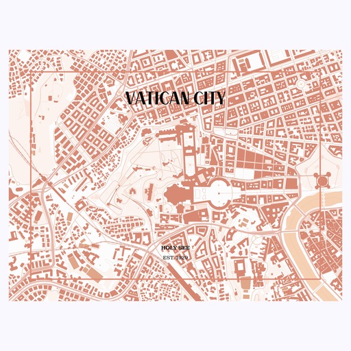 Vatican City Poster - Street Map 1
