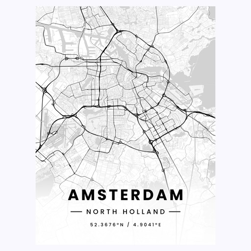 Amsterdam in Light Poster - Street Map 1