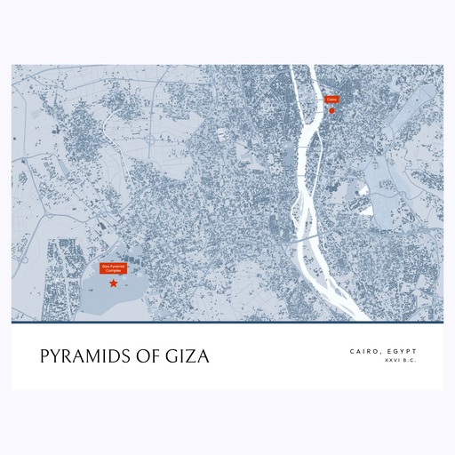 Pyramids of Giza Poster - Street Map 1