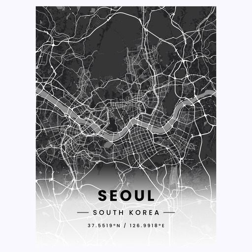 Seoul in Dark Poster - Street Map 1