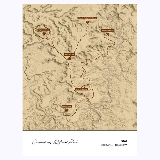 Our Trip to Canyonlands National Park Poster - Topo Map 1