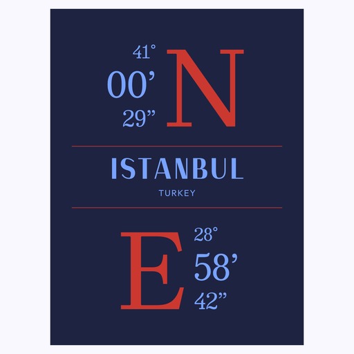 Istanbul Coordinates Poster 1