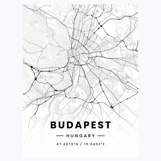 Budapest in Light Poster - Street Map 1