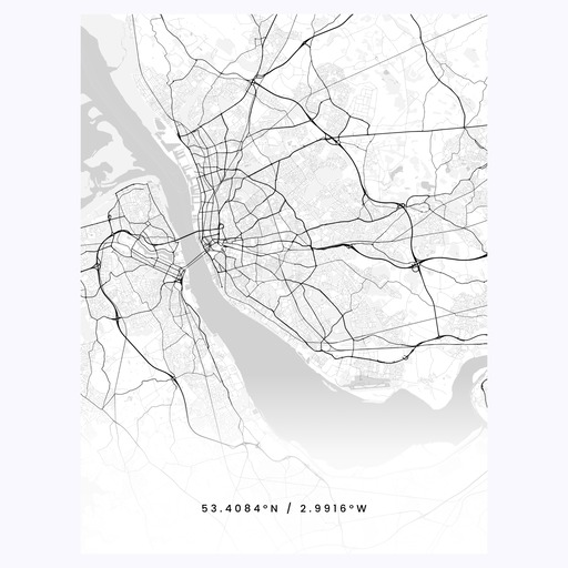 Liverpool in Light Poster - Street Map 1