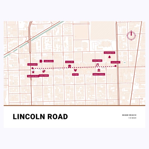 Lincoln Road Poster - Street Map 1