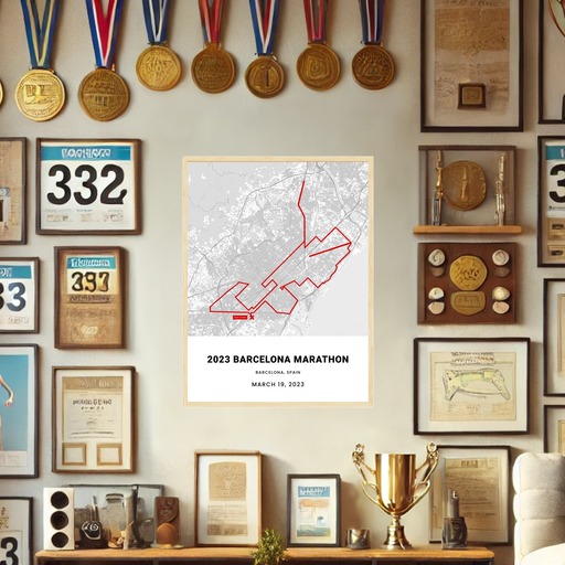 2023 Barcelona Marathon Poster - Route Map 3