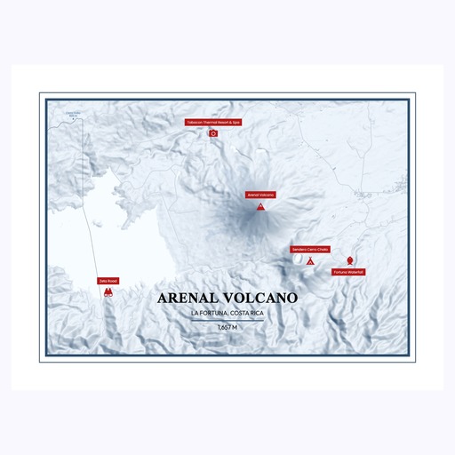 Trip To Arenal Volcano Poster - Terrain Map 1