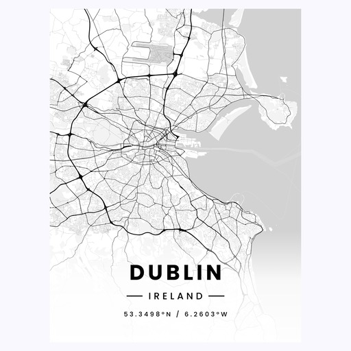 Dublin in Light Poster - Street Map 1