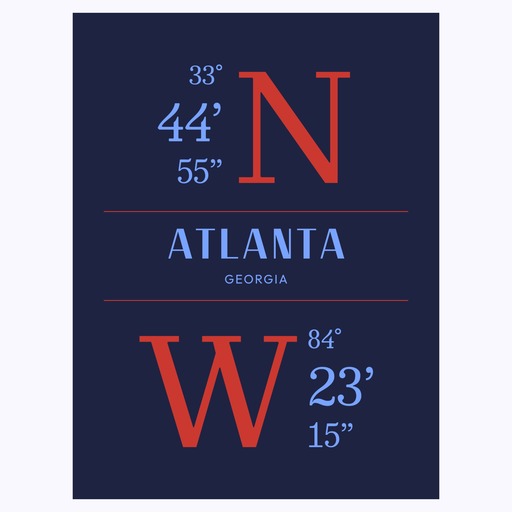 Atlanta Coordinates Poster 1