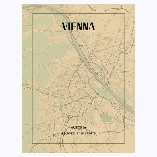 Vienna in Vintage Poster - Street Map 1