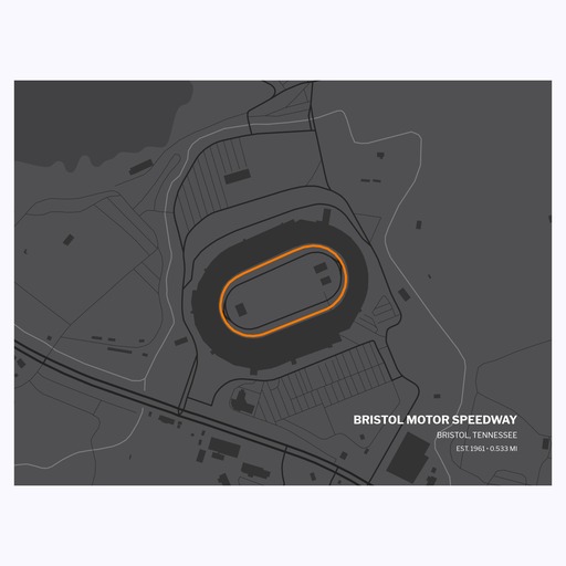 Bristol Motor Speedway Poster - Track Map 1
