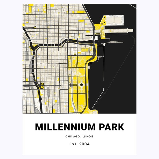 Millenium Park Poster - Street Map 1