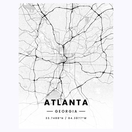Atlanta in Light Poster - Street Map 1
