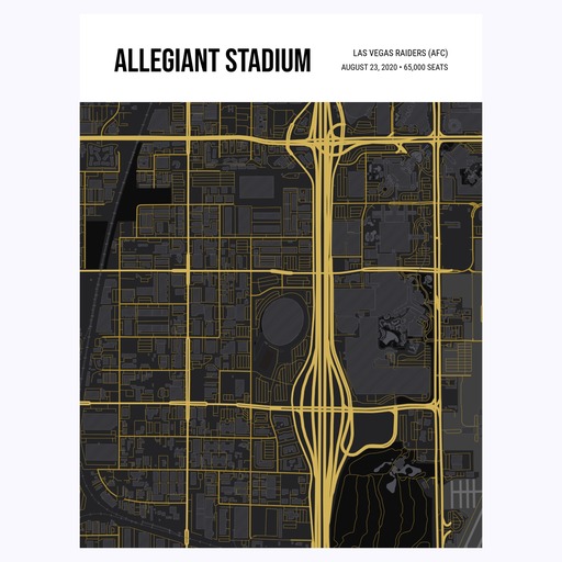 Las Vegas Raiders Stadium Poster - Street Map 1