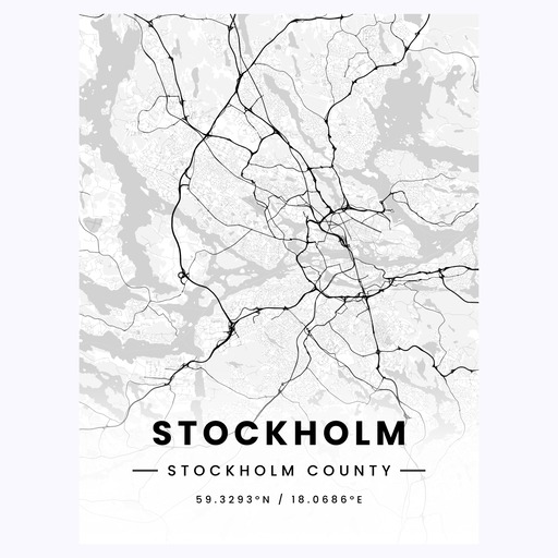 Stockholm in Light Poster - Street Map 1