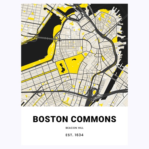 Boston Commons Poster - Street Map 1