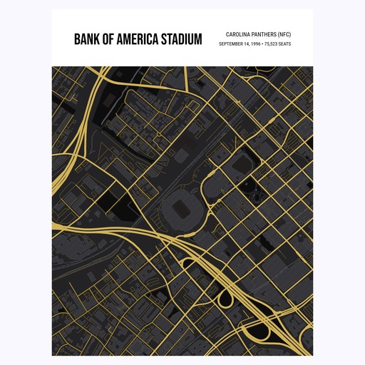 Carolina Panthers Stadium Poster - Street Map 1
