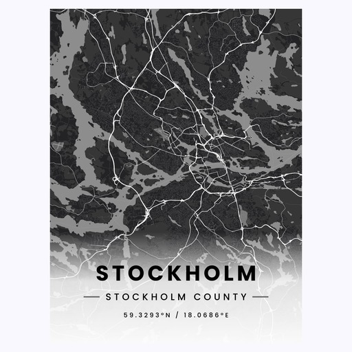 Stockholm in Dark Poster - Street Map 1