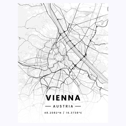 Vienna in Light Poster - Street Map 1