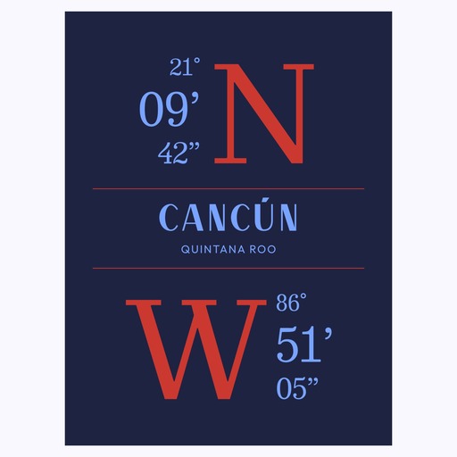 Cancun Coordinates Poster 1