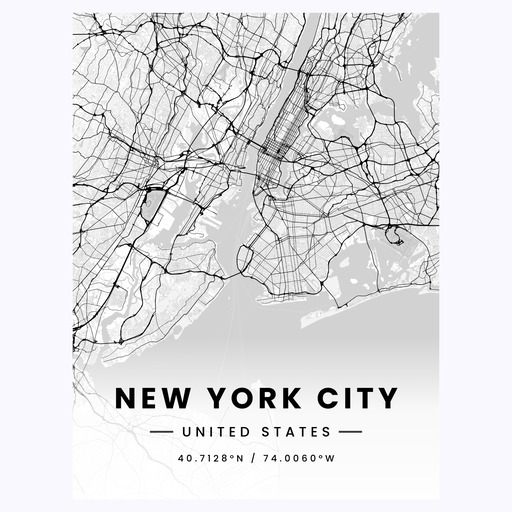 New York City in Light Poster - Street Map 1