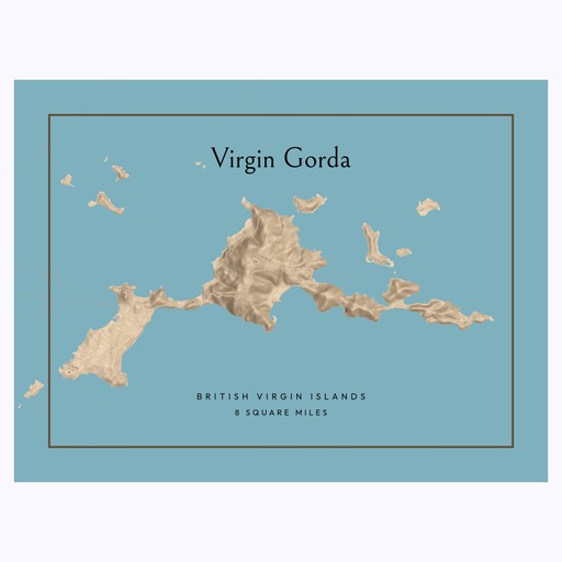 Island of Virgin Gorda Map Poster 1