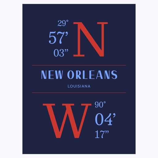 New Orleans Coordinates Poster 1