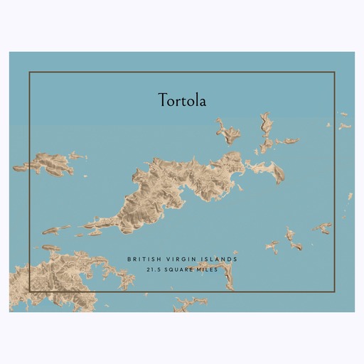 Island of Tortola Map Poster 1