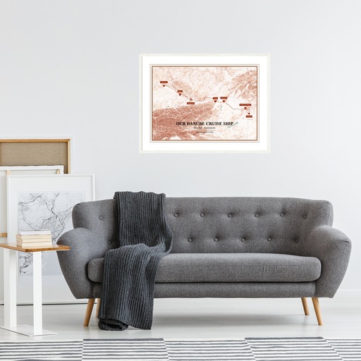 Our Danube River Cruise Trip Poster - Hill Shade Map 5