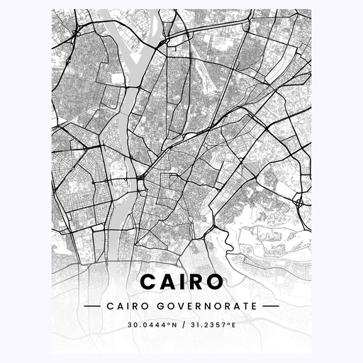 Cairo in Light Poster - Street Map 1