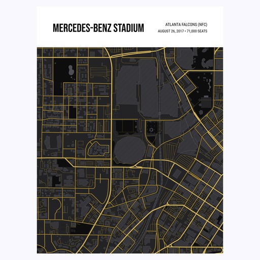 Atlanta Falcons Stadium Poster - Street Map 1
