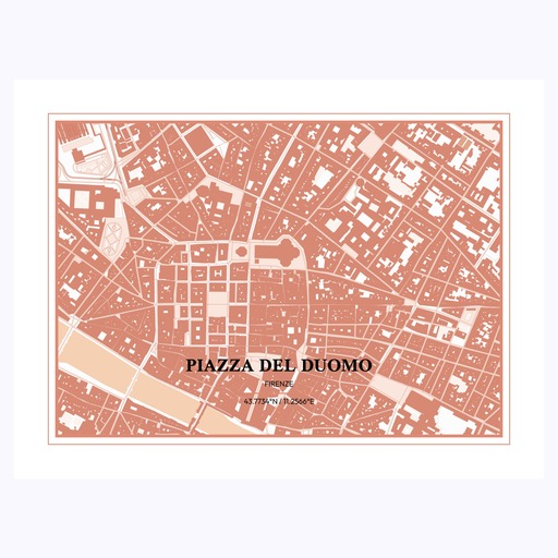 Piazza Del Duomo Poster - Streep Map 1