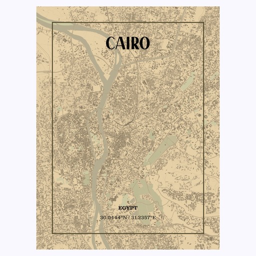 Cairo in Vintage Poster - Street Map 1