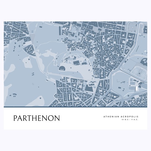 Parthenon Poster - Street Map 1