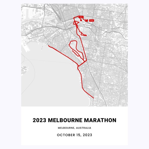 2023 Melbourne Marathon Poster - Route Map 1